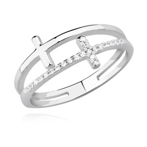 Inel argint cu pietre si cruciulite DiAmanti Z1330AR_W-DIA (Argint 925‰ 2,3 g.)
